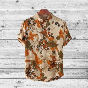 Beige Floral Print Shirt